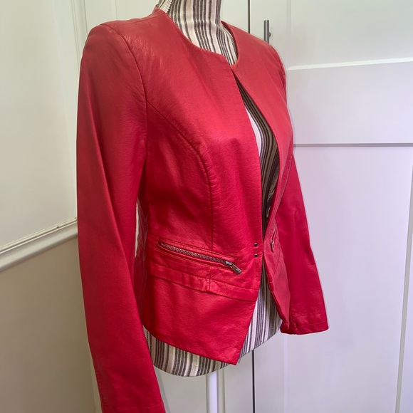 Black Rivet Beautiful Red Faux Leather Jacket. - Picture 5 of 9